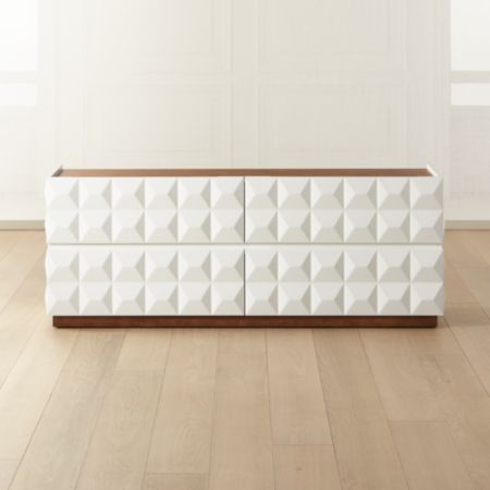 Issa Hi Gloss White Low Dresser Cb2 Canada