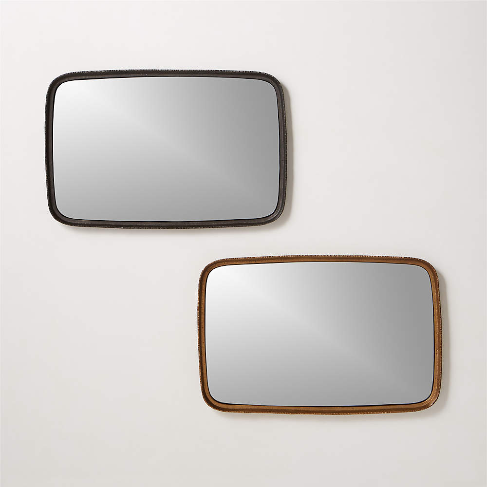 Ostrich Leather Rectangle Mirror - Cream