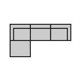 4-Piece – Ottoman + Corner Chair + Armless Chair + Right Arm Chair