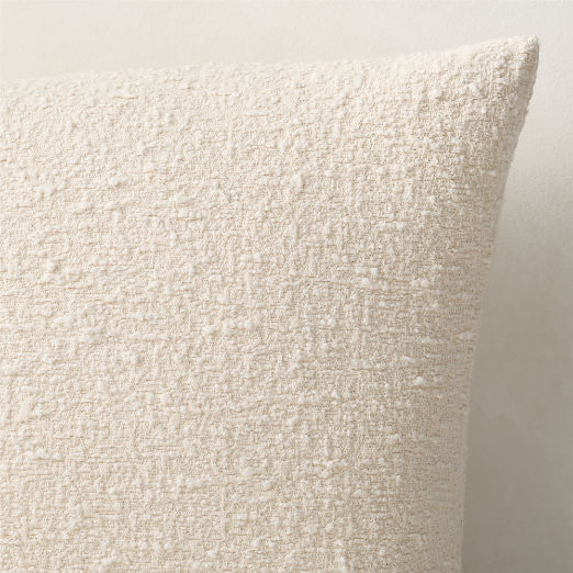 Ivory Boucle Throw Pillow Cover 20"x20"