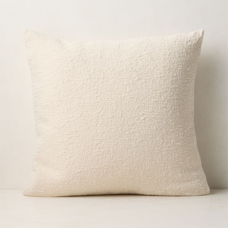 View Ivory Boucle Throw Pillow Cover 20"x20" details