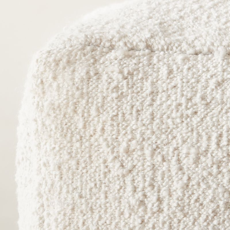 Ivory Boucle Pouf Large - image 3 of 4