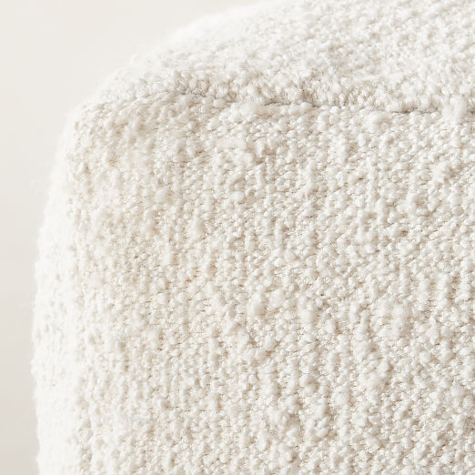 Ivory Boucle Pouf Large