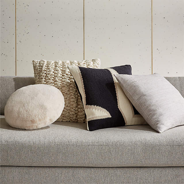Sandro Black White Modern Throw Pillow with Down Alternative