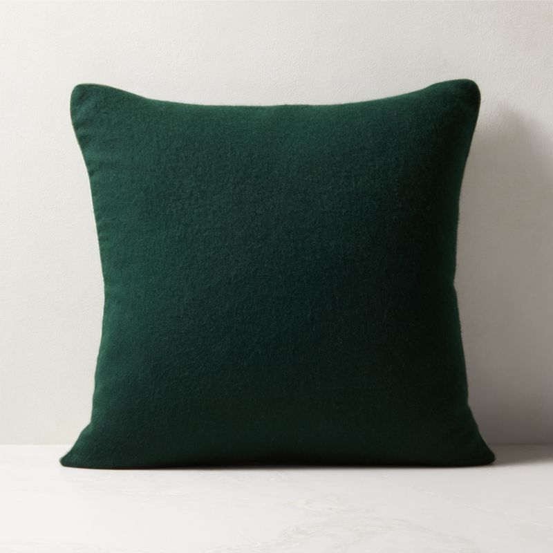 View Ivy Green Cashmere Throw Pillow with Feather-Down Insert 20" details
