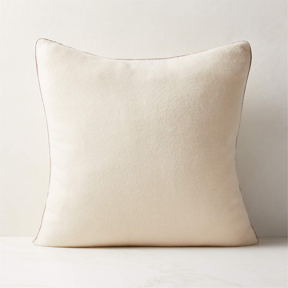 Ivory 20x20 Washed Organic Cotton Velvet Throw Pillow Cover + Reviews