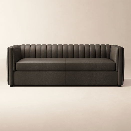 Ivy 84" Tufted Leather Sofa