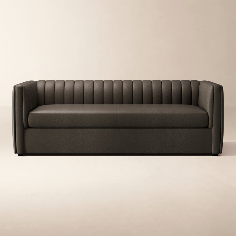 Ivy 84" Tufted Leather Sofa - image 0 of 3