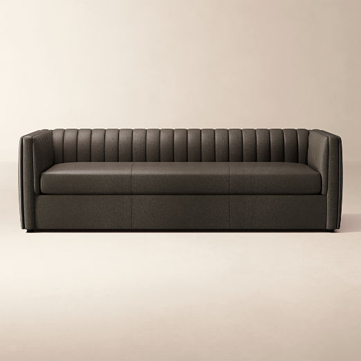 Ivy Tufted Leather Sofa (84"-94")