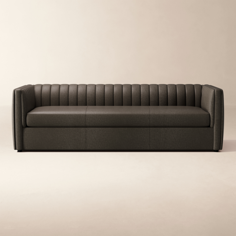 Ivy 84" Tufted Leather Sofa - image 2 of 3