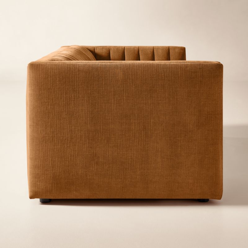 Ivy 84" Spice Brown Performance Chenille Tufted Sofa - image 3 of 8