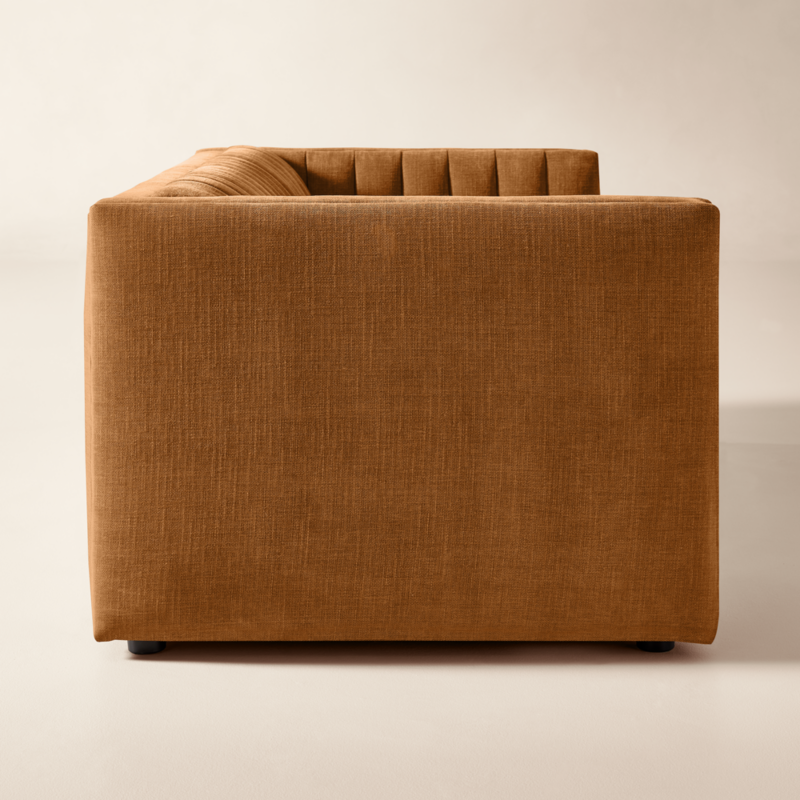Ivy 84" Spice Brown Performance Chenille Tufted Sofa - image 4 of 9