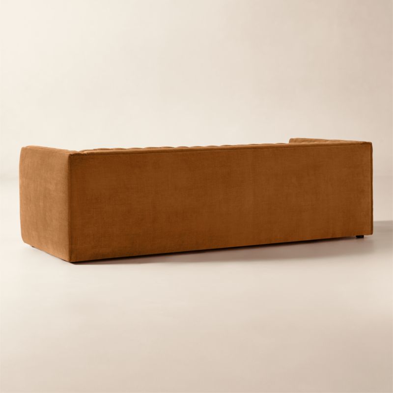 Ivy 94" Spice Brown Performance Chenille Tufted Sofa - image 3 of 7