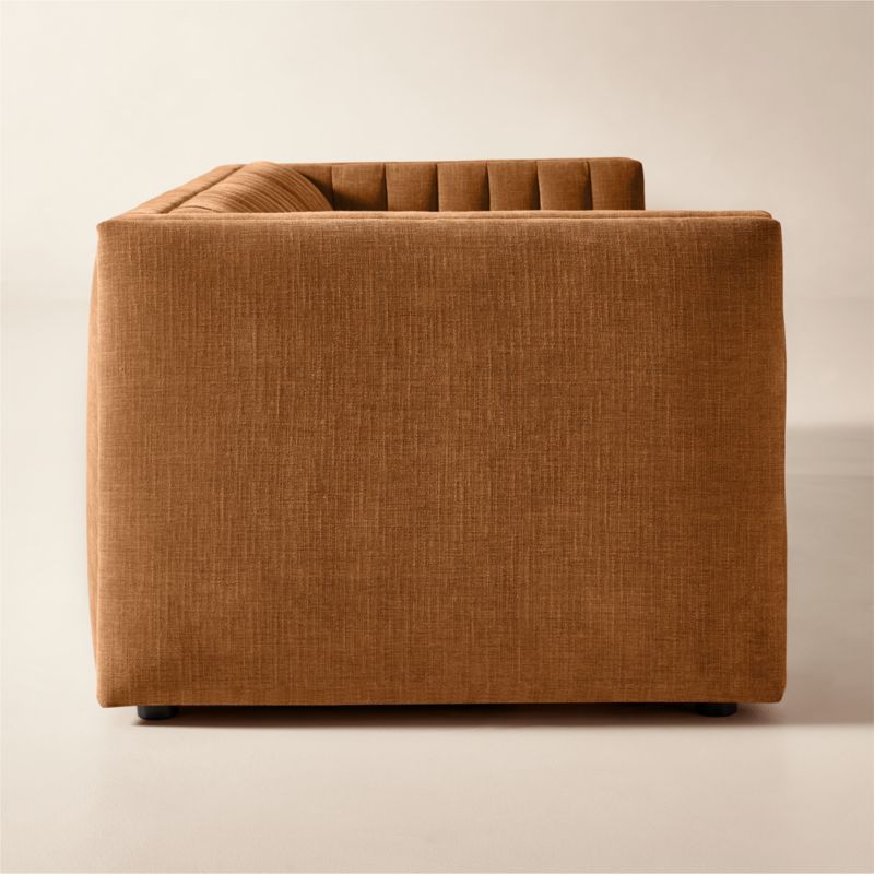 Ivy 94" Spice Brown Performance Chenille Tufted Sofa - image 2 of 7