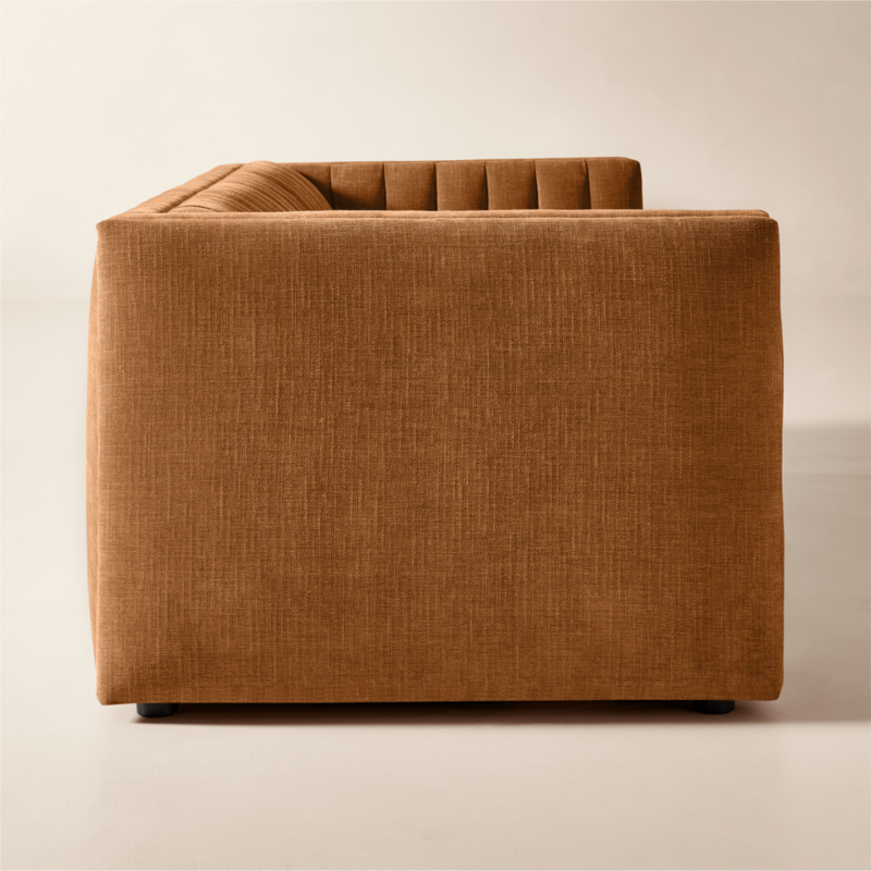 Ivy 94" Spice Brown Performance Chenille Tufted Sofa - image 4 of 8