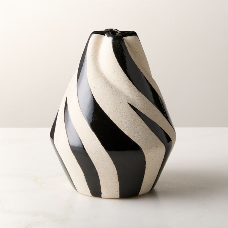 Izmal Black and White Ceramic Vase - image 2 of 5