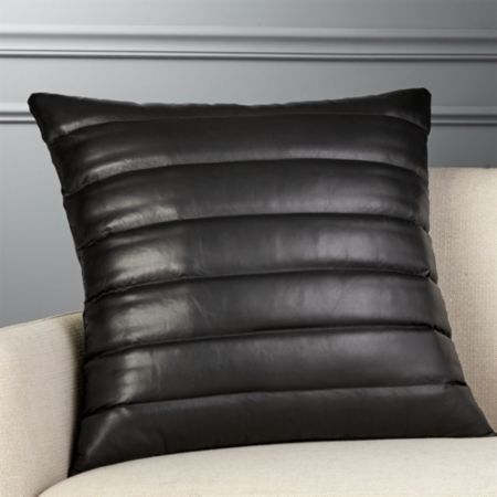 23 Izzy Black Leather Pillow Cb2