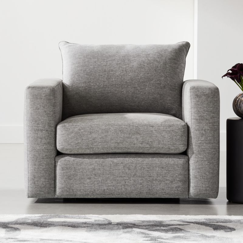 Forever Grey Swivel Armchair Reviews Cb2