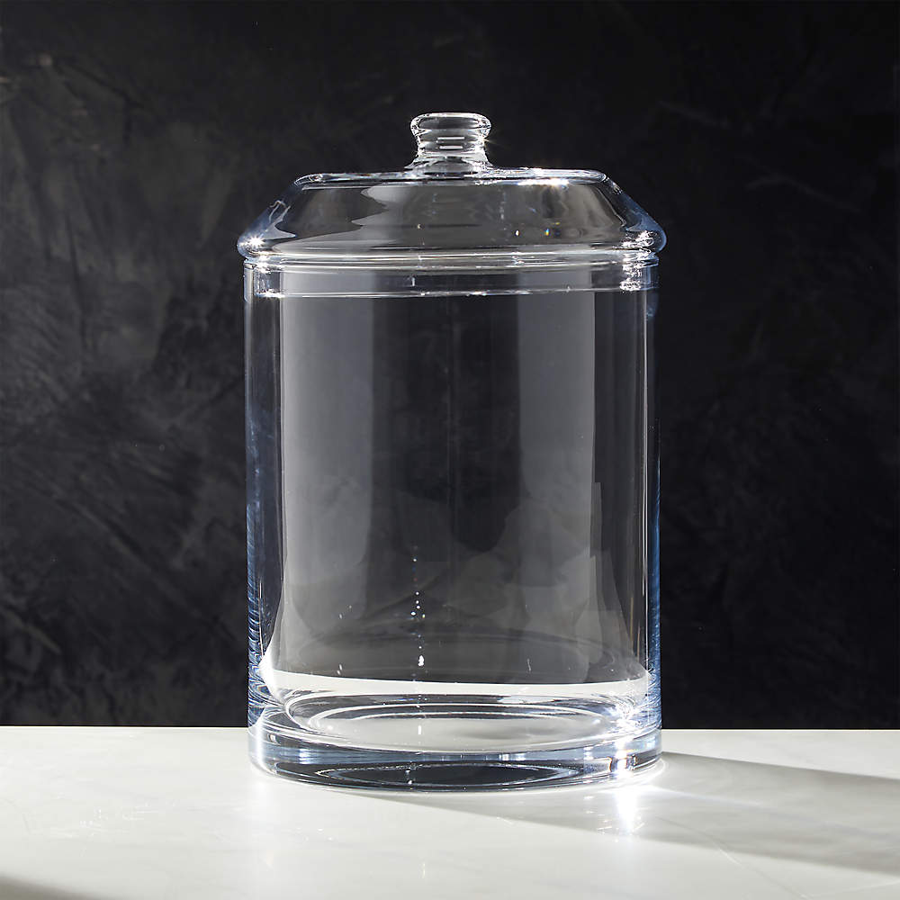 Crate & Barrel Large Glass Canister with Wood Lid + Reviews