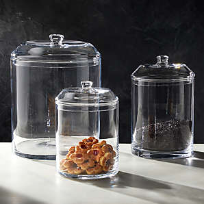 Glass Kitchen Food Storage Jar with Lids and scoops, Kitchen Canisters –  Millennium Crystals