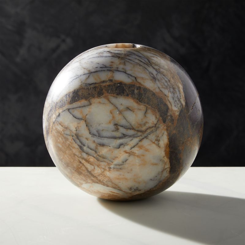 View Stick It Anywhere Round White Floral Marble Vase details
