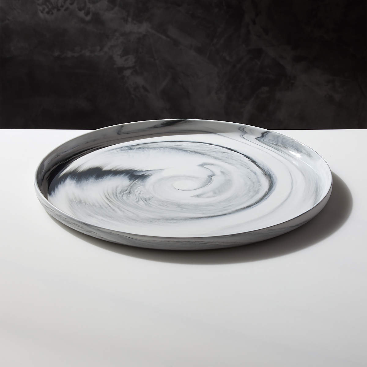 Swirl Black and White Serving Platter by Jennifer Fisher CB2