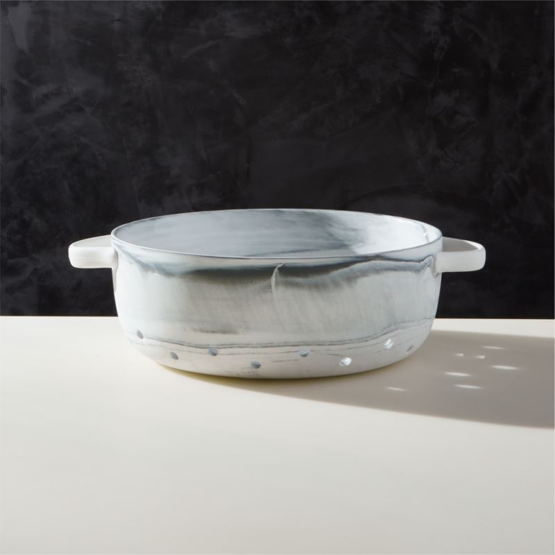 View Swirl 9" Ceramic Colander by Jennifer Fisher details
