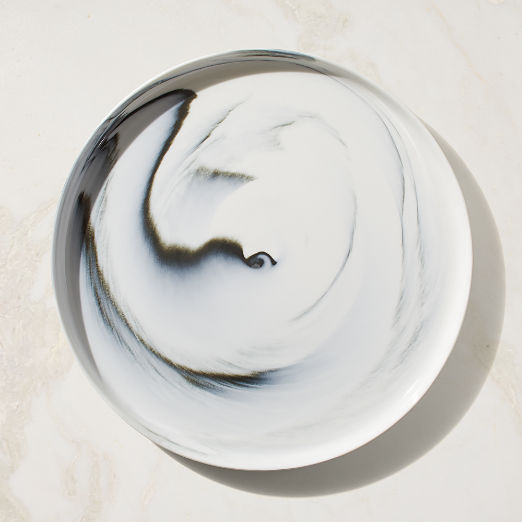 Swirl Black and White Dinner Plates Set of 4 by Jennifer Fisher