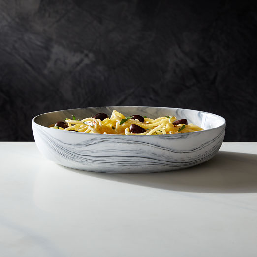 Swirl Black and White Pasta Bowl by Jennifer Fisher