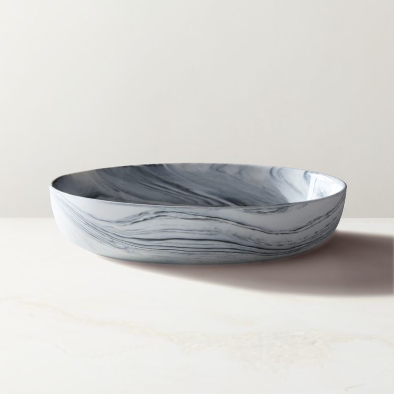 View Swirl Black and White Pasta Bowl by Jennifer Fisher details