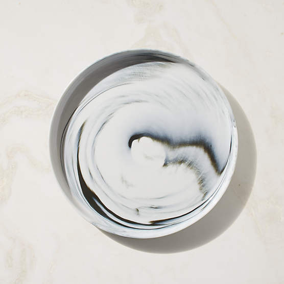Swirl Black and White Salad Plate by Jennifer Fisher