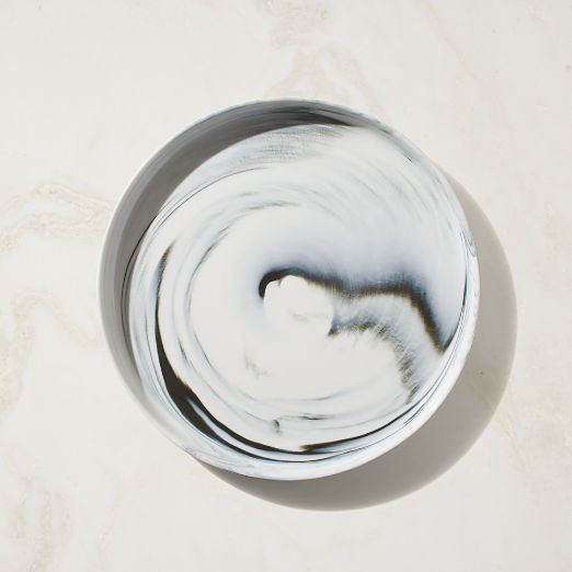 Swirl Black and White Salad Plate by Jennifer Fisher