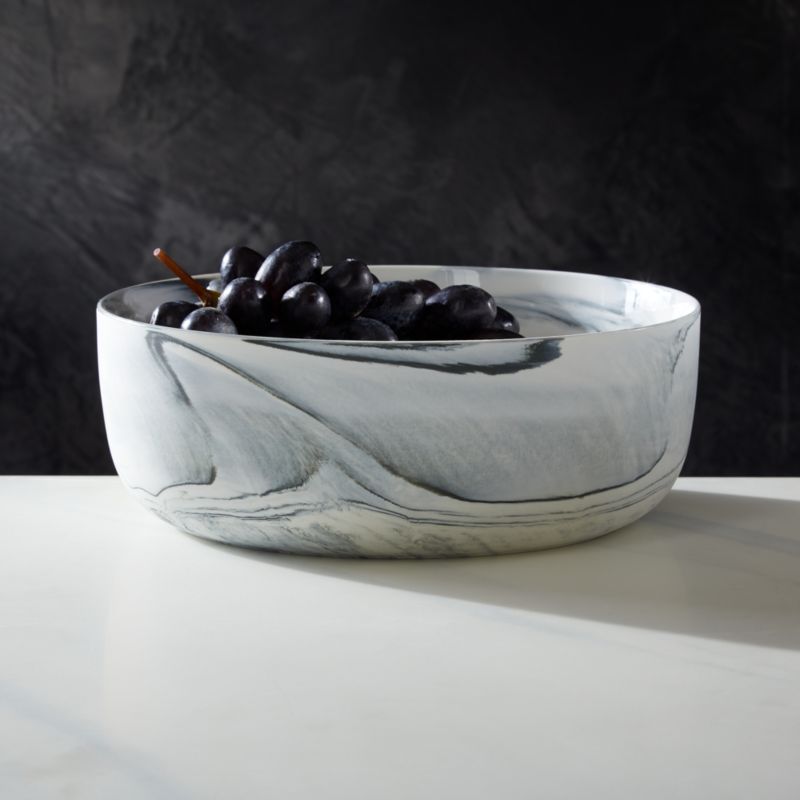 View Swirl Black and White Serving Bowl by Jennifer Fisher details