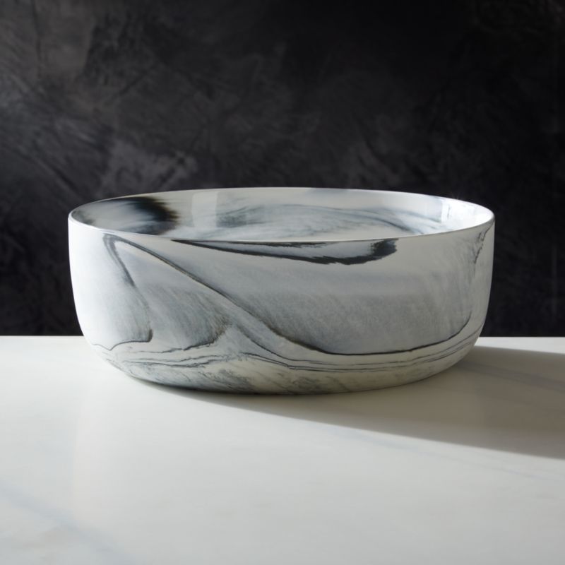 Viewing product image Swirl Black and White Serving Bowl by Jennifer Fisher - image 1 of 6