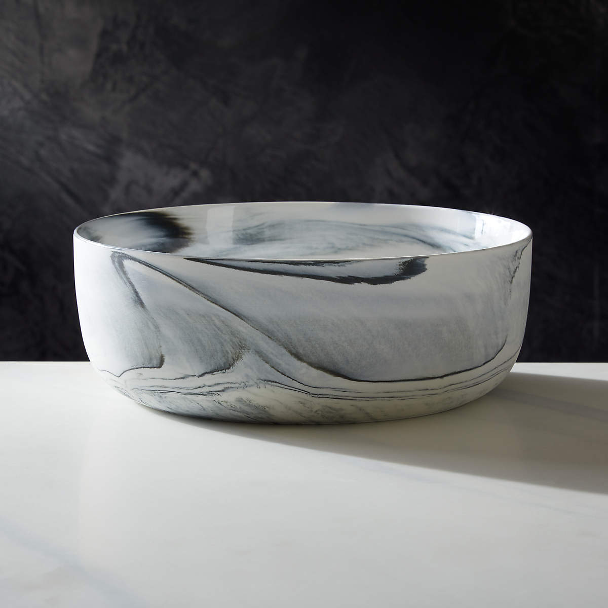 Swirl Black and White Serving Bowl by Jennifer Fisher | CB2
