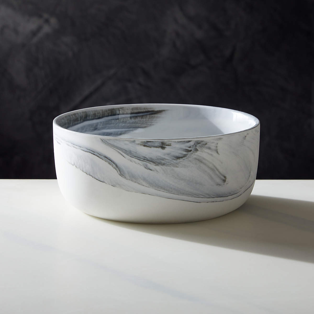Swirl Black and White Soup Bowl Set of 4 by Jennifer Fisher + Reviews | CB2