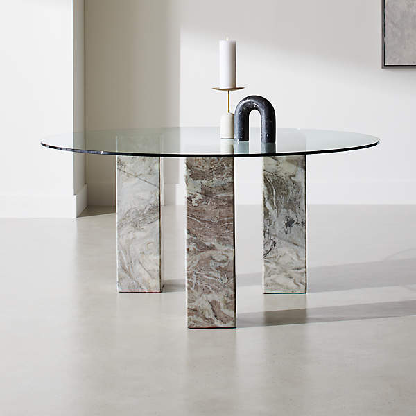 Triple Dining Table Round Reviews Cb2, Cb2 Round Glass Dining Table