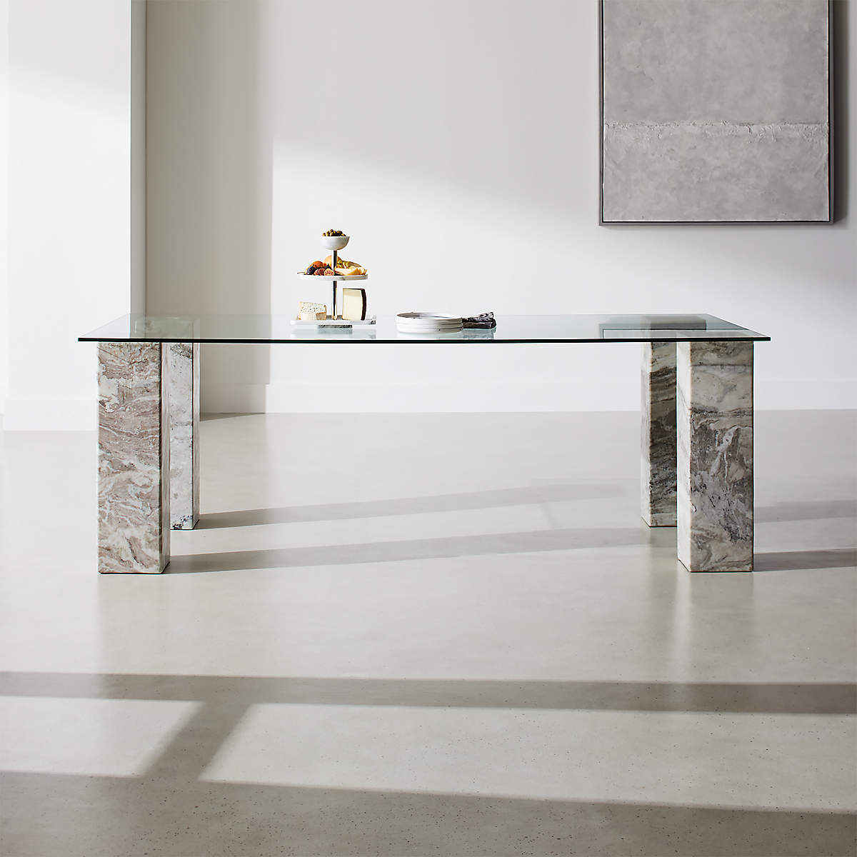 Triple Dining Table with Rectangle Top + Reviews CB2