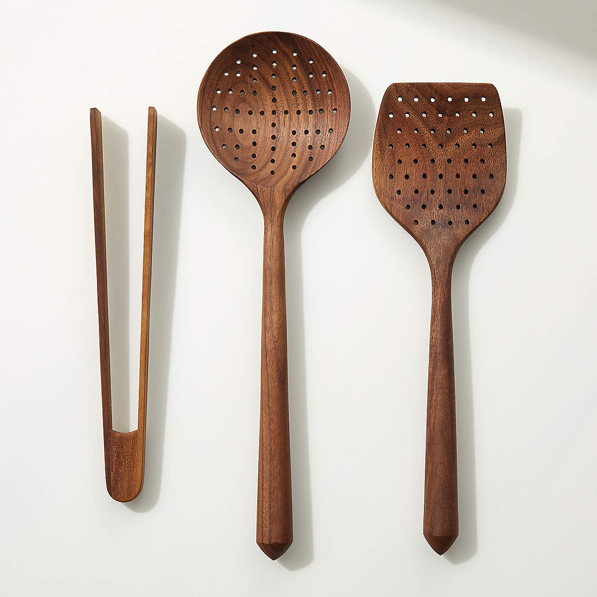 Walnut Cooking Utensils Set of 3 by Jennifer Fisher + Reviews | CB2