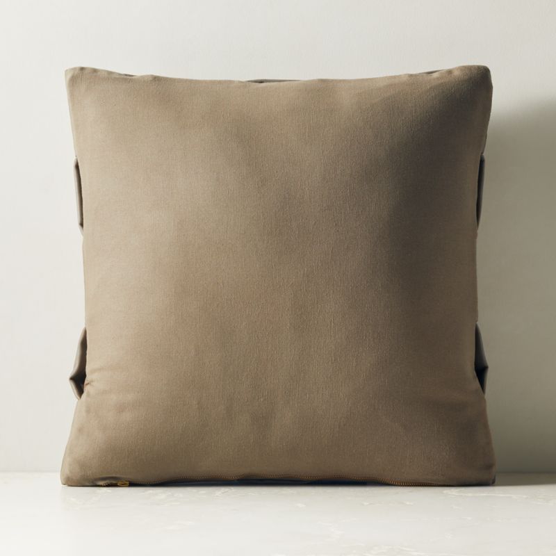 Jabas Sepia Brown Woven Leather Throw Pillow Cover 20" - image 1 of 4