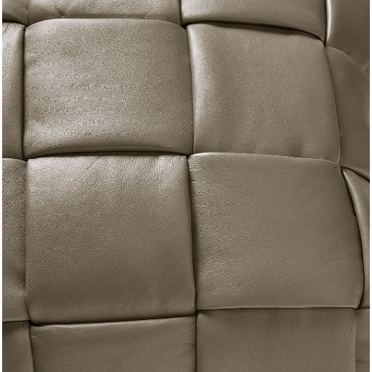 Jabas Sepia Brown Woven Leather Throw Pillow Cover 20"x20"