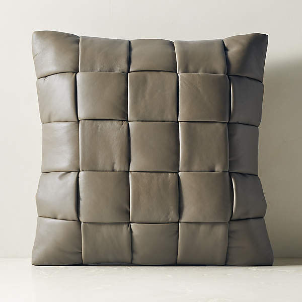 Woven Leather Cushion Cover