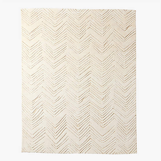 Jace Hand-Knotted Warm White Viscose and Wool Area Rug 8'x10'