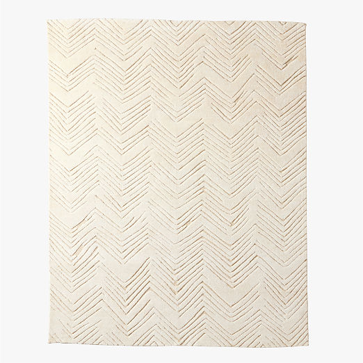 Jace Hand-Knotted Warm White Viscose and Wool Area Rug