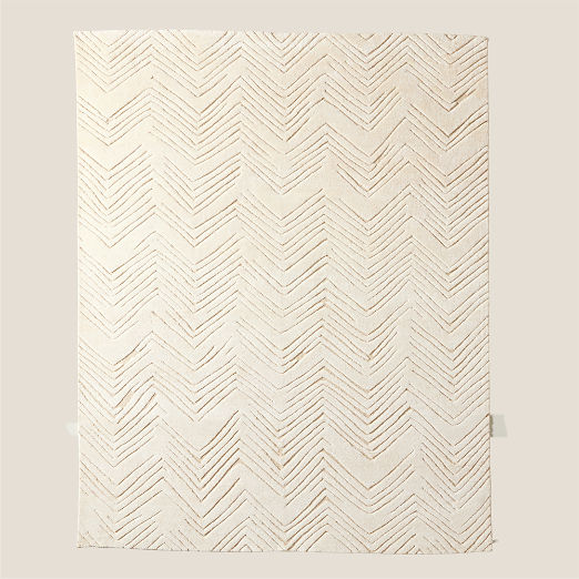 Jace Hand-Knotted Warm White Viscose and Wool Area Rug