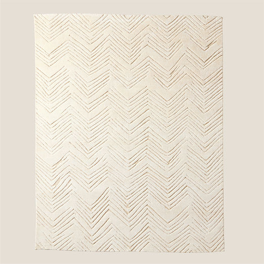 Jace Hand-Knotted Warm White Viscose and Wool Area Rug