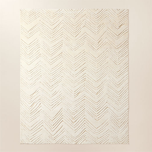 Jace Hand-Knotted Warm White Viscose and Wool Area Rug