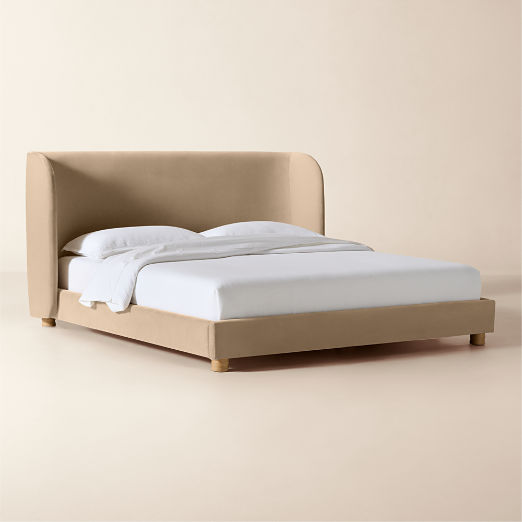 Jackson Cream Velvet Upholstered King Bed