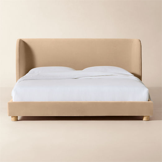 Jackson Cream Velvet Upholstered King Bed