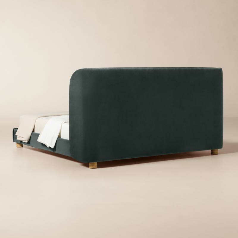 Jackson Denim Blue Velvet Upholstered King Bed - image 6 of 10